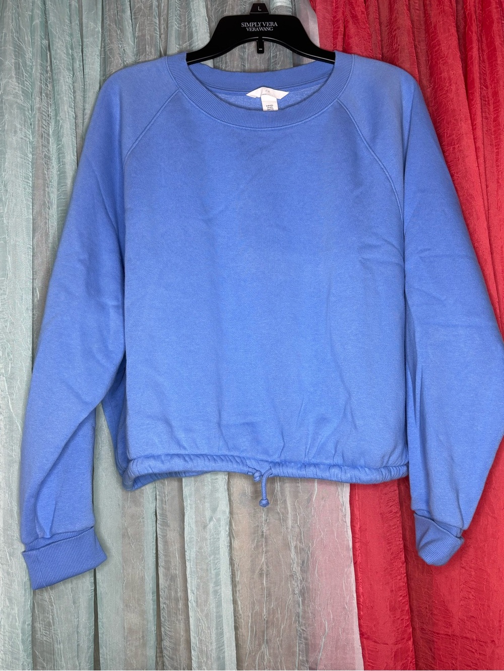 H&M Light Blue Crewneck Crop Sweatshirt